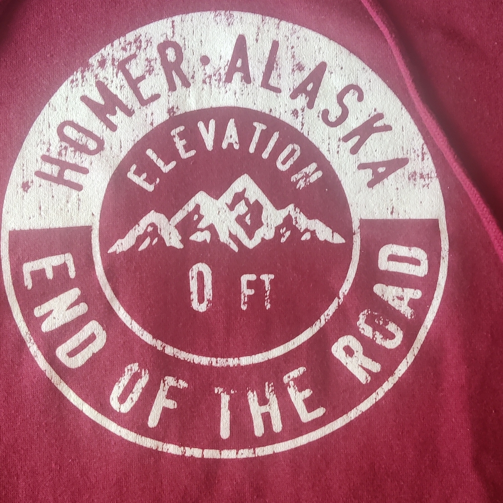 Homer Alaska Women's Burgundy Hoodie - Picture 5 of 8